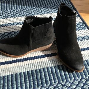 Franco Sarto black wedge booties